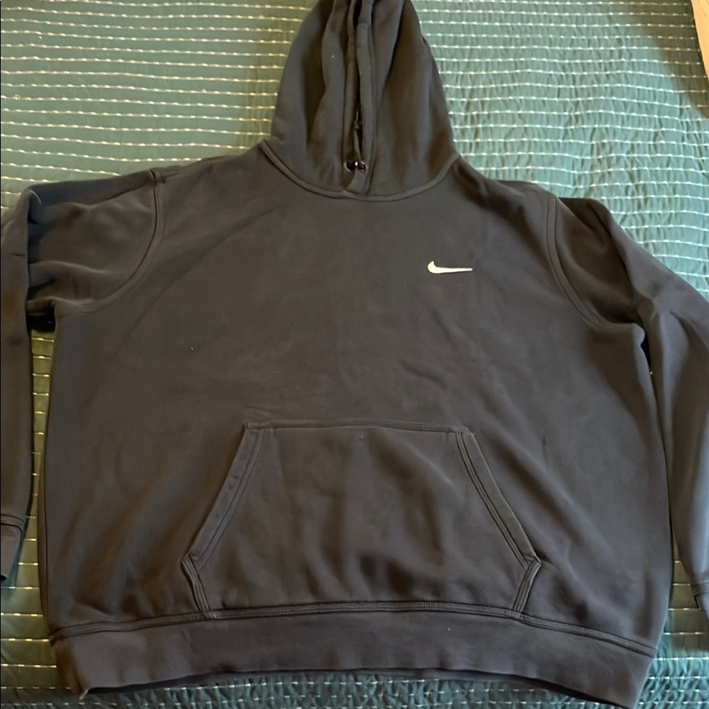 Nike Black Pullover Hoodie with White Swoosh